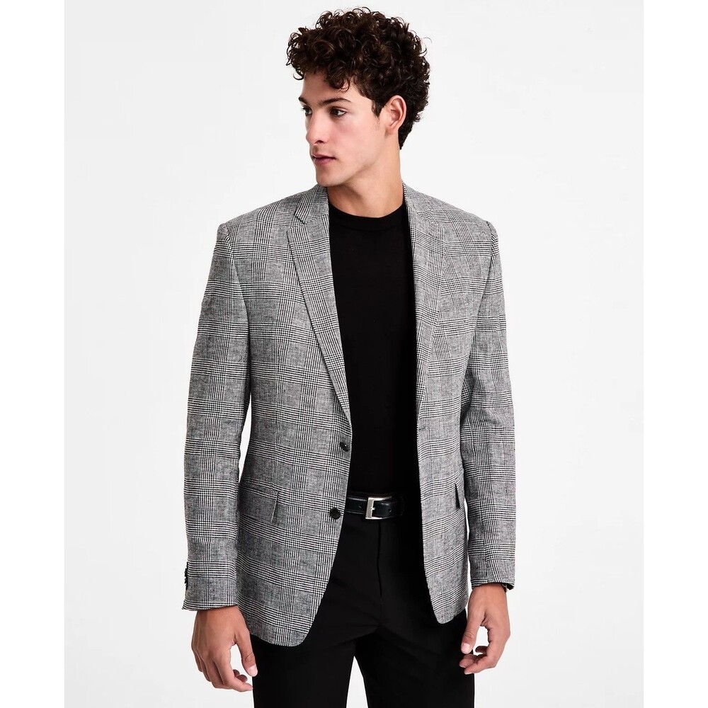 $295 NEW MICHAEL KORS MENS 38S GRAY 100% LINEN BLAZER SPORT COAT SUIT JACKET
